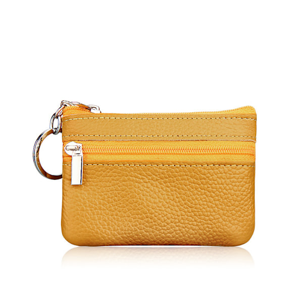 men's Women's Card Coin Keychain Mini Wallet Pouch Coin Pouch, yellow, 10*7cm