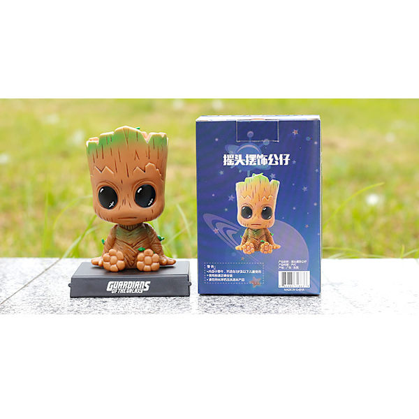 Cartoon Groot Car Dash Bobblehead Actionfigur Söt Anime Groot