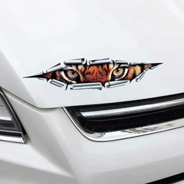 3D Bildekaler, PVC Tigerhuvud Bildekaler Bilspegeldekal Djur Dekorativ Dekal Kreativ Tigeröga Design Väggdekal Motorcykel, Cam