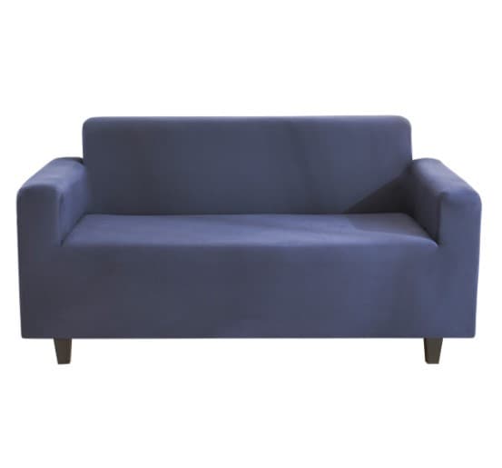 Sofaovertræk all-inclusive ensfarvet elastisk sofaovertræk til alle årstider, sort, L (190-230 cm)