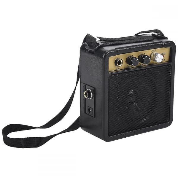 Mini Gitarrförstärkare Amp Högtalare 5w Med 6.35mm Ingång 14 Tum Hörlursutgång Stöder Volym- och Tonjustering