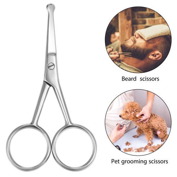 3 Pieces Nose Hair Scissors Round Tip Scissors Facial Hair Scisso