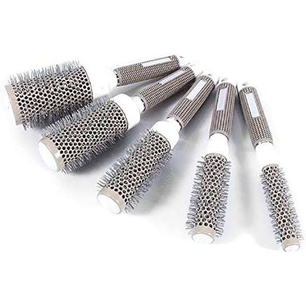 Nano termisk keramisk rund cylindrisk hårbørstesæt 5 børster str