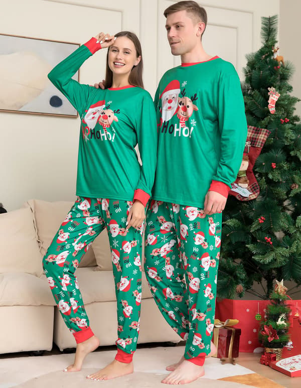 Santa Print Pyjamas Set, Set av 2 - 3XL, XL