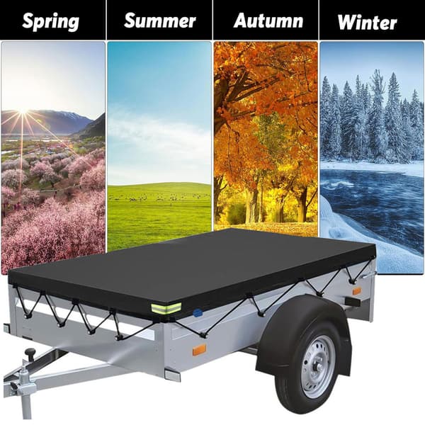 Polyester/PVC presenning til fladvognstrailer 214 x 122 x 13 cm Sort