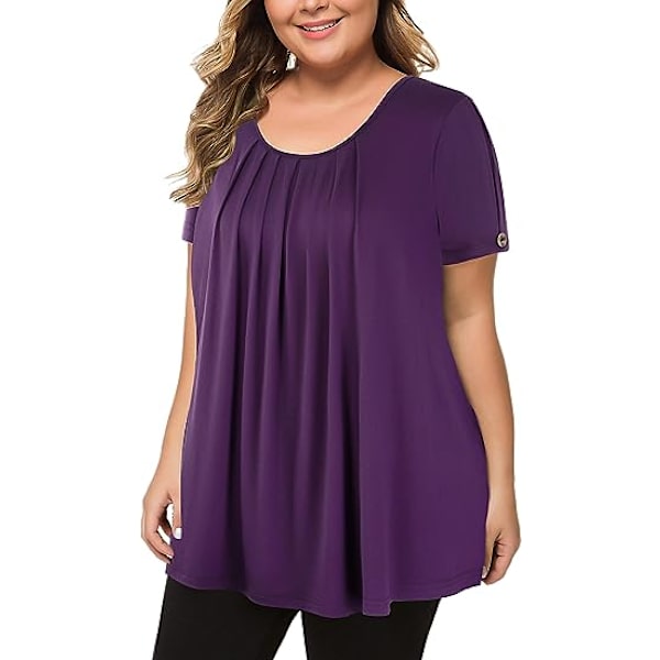 Naisten Plus Size Top Lyhythihainen Flowy Paita Casual Paita Tunika