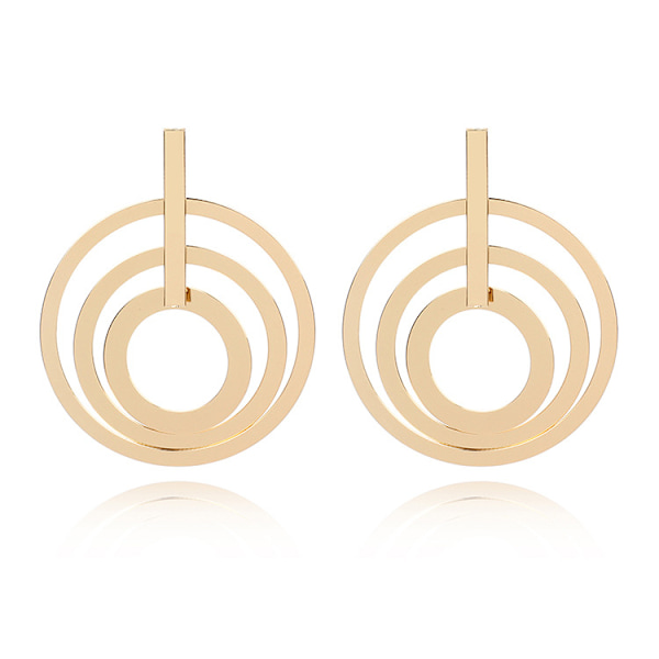 Store cirkelformede hoops multi loop guld sølv matt geometriske øreringe kvinder smykker