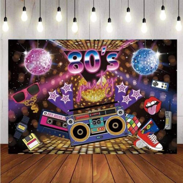 Tilbake til 80-tallet Bakgrunn Hip-Hop Disco Fest Musikk Graffiti foto Bac