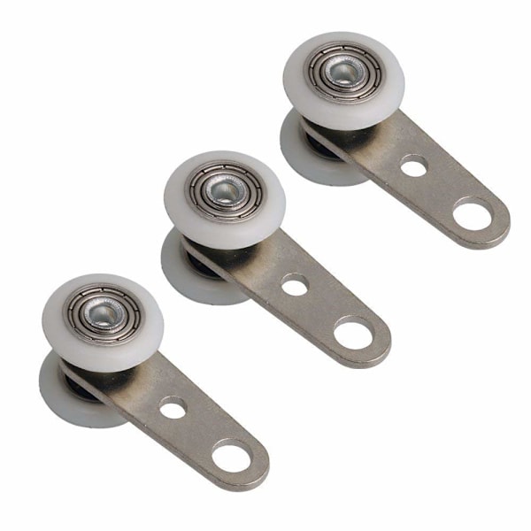 Møbelhjul 10 stk. 45x19mm Metal Leje Remskive med To Hjul til Skab Garderobe Vindue Skab Skydedøre Svinghjul med Bremse