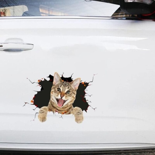 1 bit söt personlighet Cartoon Cat Car Sticker, 3D Stereo Kitte