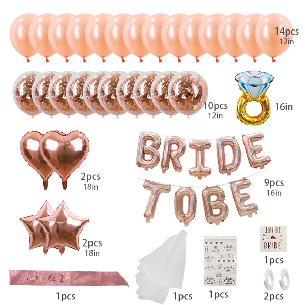 Bachelorette Party Decorations - Bride to Be Balloon Kit - Rose G