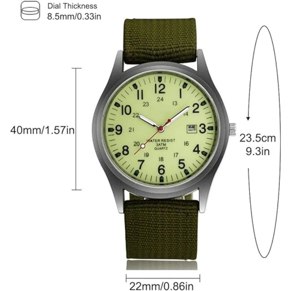 Klassiske armbåndsure, Herre Luminous Quartz Watch Casual Watch med