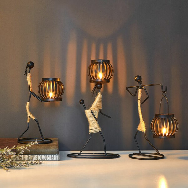 Kodinsisustus Ornamentti Nordic Creative Takorautainen kynttilänjalka Kotipuutarha