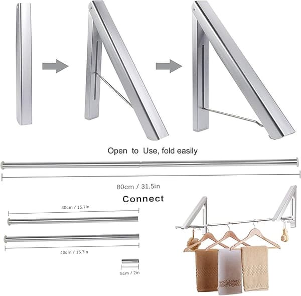 Curious Fish Retractable Hidden Aluminum Folding Wall Mounted Dry