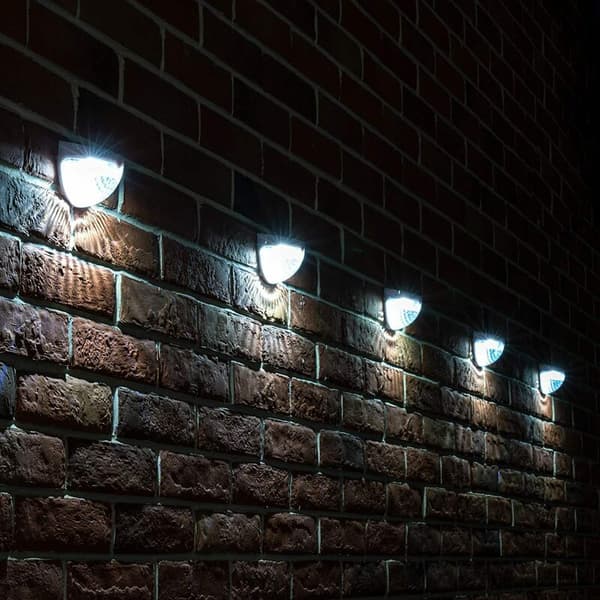 2-pakning solcelled LED-vegglamper, vanntett utendørs hagegjerde Sola