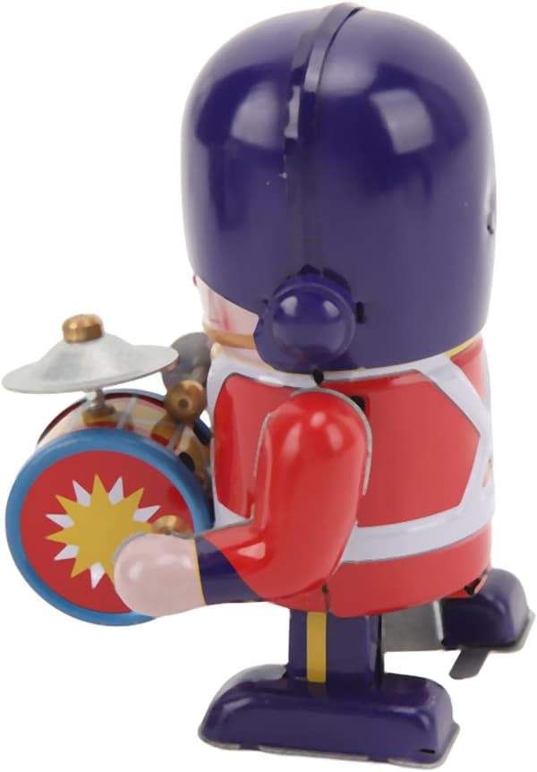 Tinplate Walking Drummer Soldier Wind Up Toy Drumming Decorative