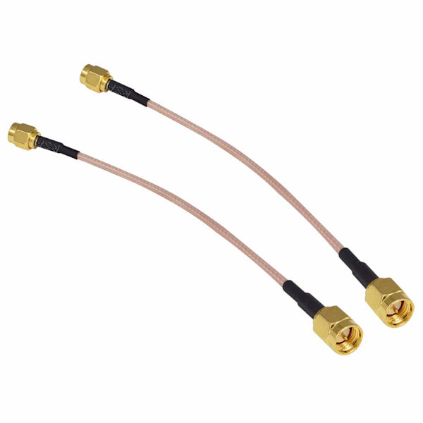 2 stk. SMA Han til SMA Han Koaksialkabel SMA Han til SMA Han 15CM SMA Forlængerkabel RG316 SMA Han Stik WiFi Antenneadapter til Koaksial Antenne
