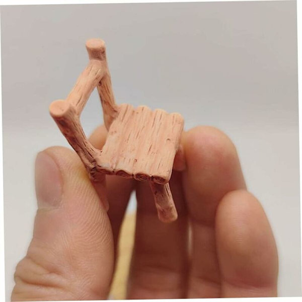 Søt miniatyr bord og stol sett harpiks eventyrhage møbler ornament mikro landskap dekor