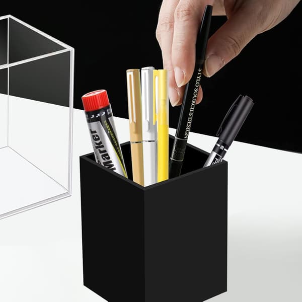 2 stk. Akryl Penneholder, Sort Makeup Penselholder Kop Opbevaring Af