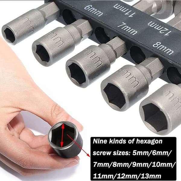 2×9pcs Socket Set Deep Socket Set 5-13mm Socket Wrench Socket Ada