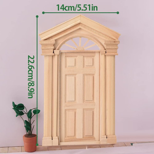 1:12 Dukkehuss DIY Mini Træ Dør Vindue Tilbehør Vindtæt