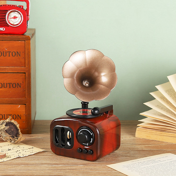 Retro Grammofon Musikboks Hjemme Skrivebordsdekorasjon Musikalsk Gave