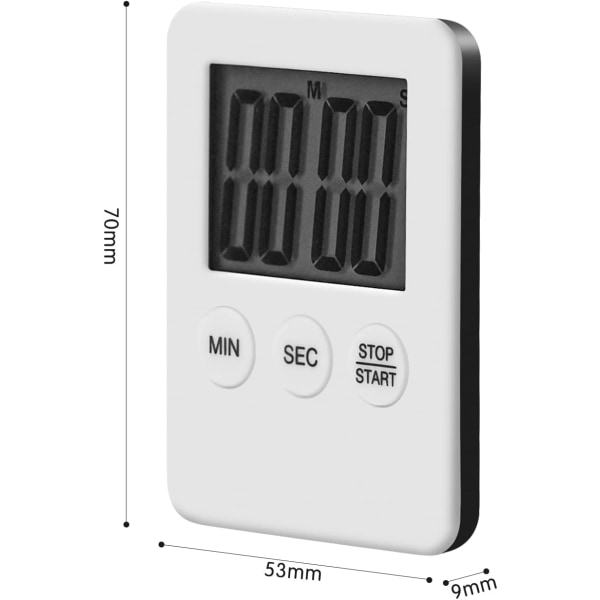 4 st digital kökstimer Mini magnetisk kökstimer LED nedräkningstimer för matlagning, spel, matlagning, träning