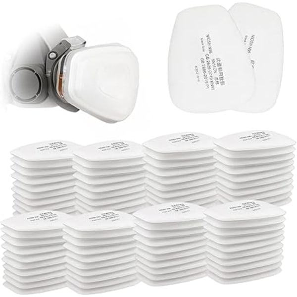 Pakke med 80 ansigtsmaske filter partikelfilter beskyttelse, 5N11 udskiftningsfiltre, patron til 3M 6000/6200/7502/6800/7501/FF402 (10,5 x 8,5 x 0