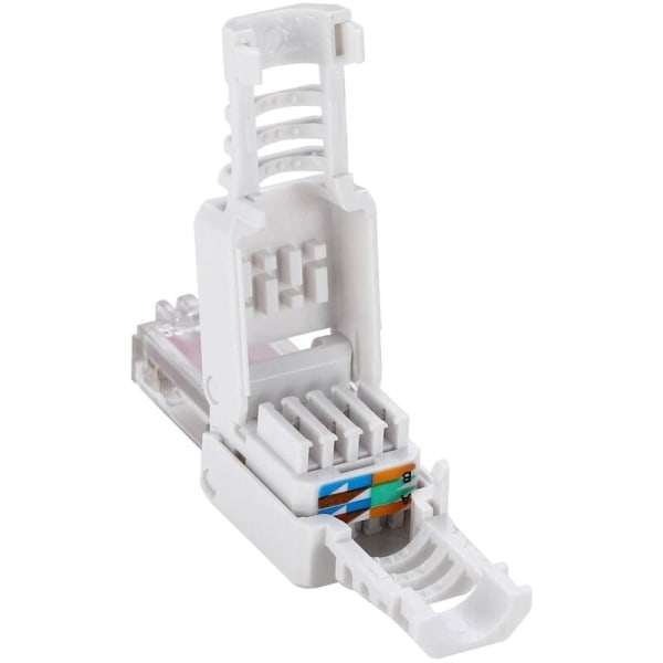 2st RJ45 Verktygslösa kontakter UTP-nätverkskontakt, Verktygslös för CAT5/5E CAT6/6A Solid Stranded Ethernet-kabel