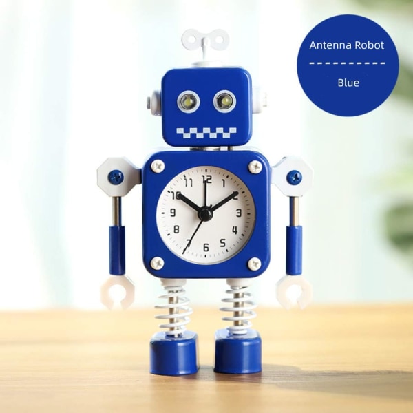 Robot Väckarklocka Utan Tickande Ljud (Blå)