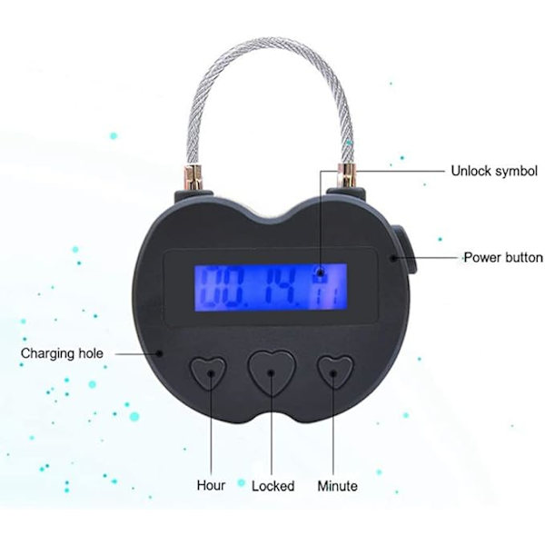 Timer hængelås LCD display tidslås USB timing trådlås USB lås multifun