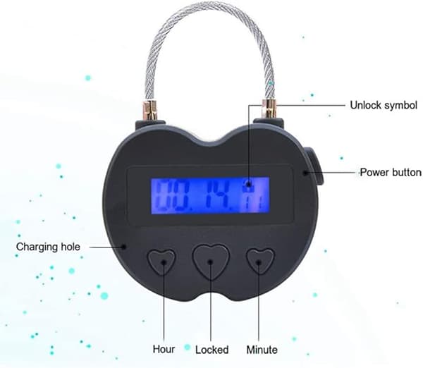 Timerhänglås LCD-display Tidlås USB Timing Steglås USB-lås Multifun