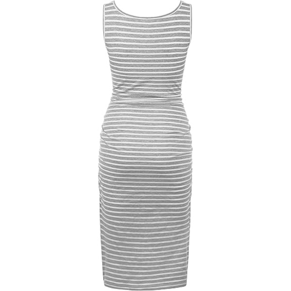 Daglig bruk og babyshower, Maternity Bodycon ermeløs kjole, Sid