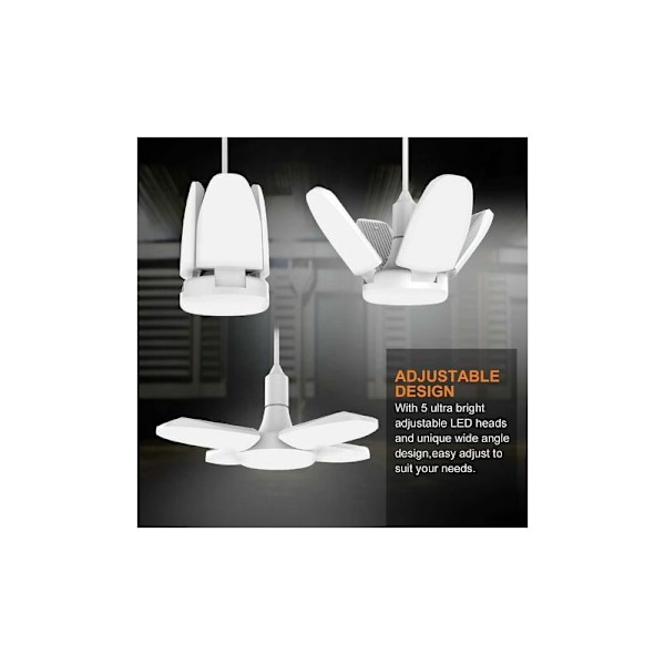 Led garasjelys, 60w E27 6500k 6000lm verkstedlampe, Led taklampe