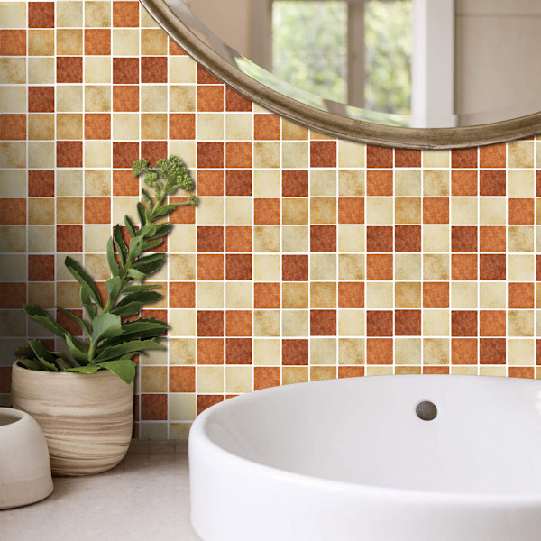 Frostet membran kaffefarget flis mosaikk flis klistremerke DIY dekor