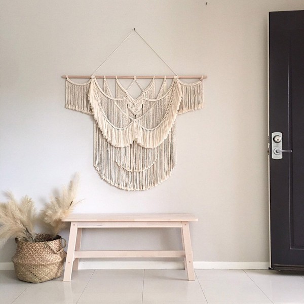 Macrame väggbonad vävd för hand bohemisk stil dekoration