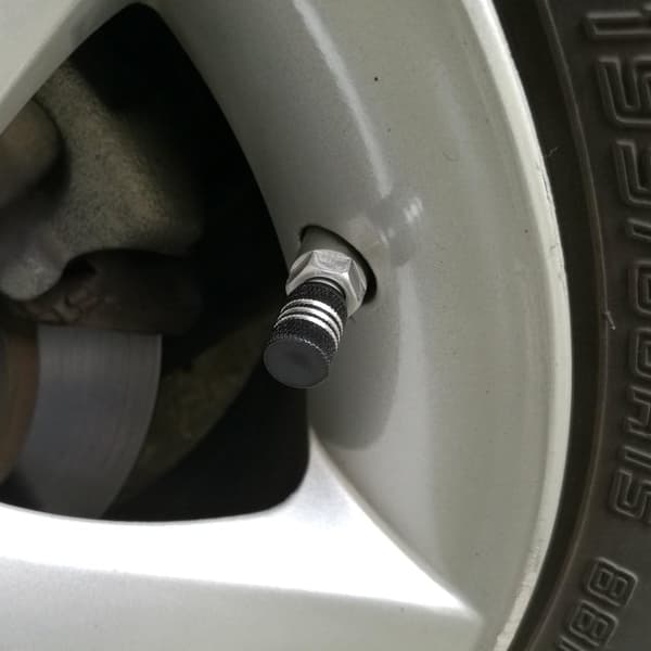 5 st Bildammkapslar Silver Runt Aluminium Hjul Däckventilkapslar B