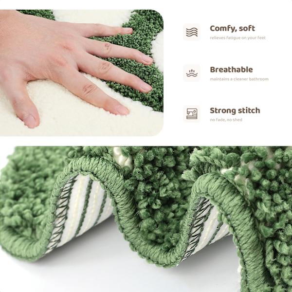Tassformad halkfri badrumsmatta 45x60cm Mjuk mikrofiber Vattenabsorberande tjock