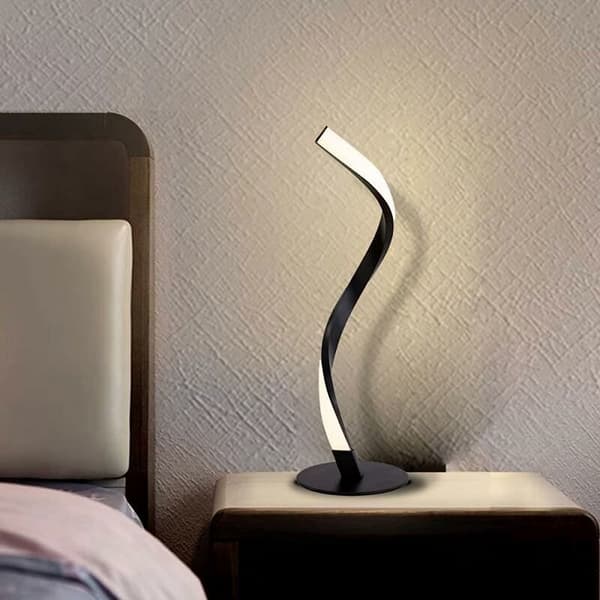 LED-bordslampa, modern LED-bordslampa sovrum, S-formad LED-spiral
