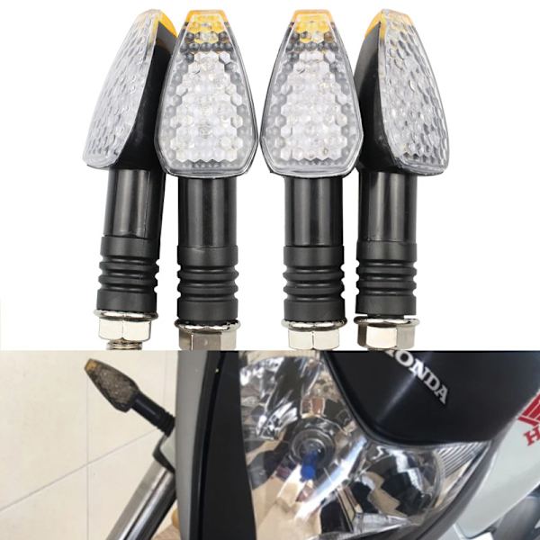 4 st/set Universal Motorcykel Led Blinkers Lång Kort Blinkers Blinkers Bärnsten Färg Tillbehör