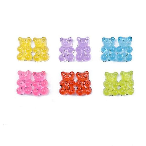 3D Gummy Diy Bear Charms - Resin Bear Shaped Clay Pendants