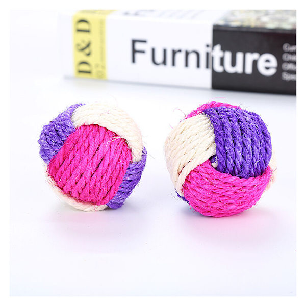 Balle Chat, 6PCS Balle de sisal Animaux de Compagnie, Balle en sisal Chat interactif, Balle Jouet pour Animaux, Chat interactif Jouet, ChatBoule, Jouets Chat couleur aléatoire