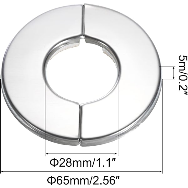 Vægflange, 2 stk. 201 rustfrit stål rund rosetplade til 25 mm diameter rør