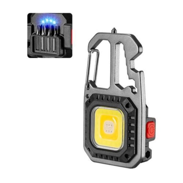 Bärbar Mini Arbetslampa, 2 Nyckelringar Vattentät Ficklampa Uppladdningsbar Inspektionslampa, Magnetisk Bas, för Camping, Reparation, Nöd