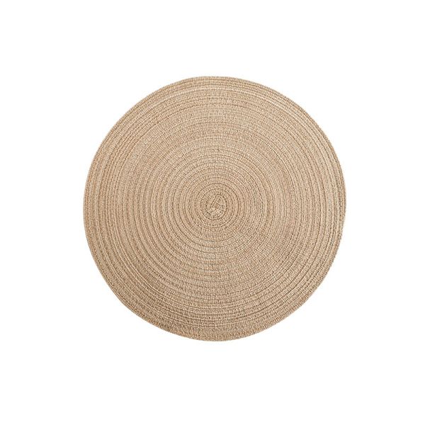 Brikker, Sett med 6, Khaki 38x38cm Runde Vevde Vaskbare Brikker Varmebestandige Brikker for Spisebord