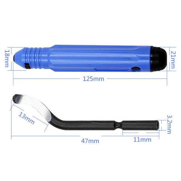 Avfasningsverktyg + 10 Reservblad 151mm Avfasningspenna Avfasare Avfasa Koppar Plast Aluminium Stål Expert Avfasningsverktygshållare Handroterande Blad