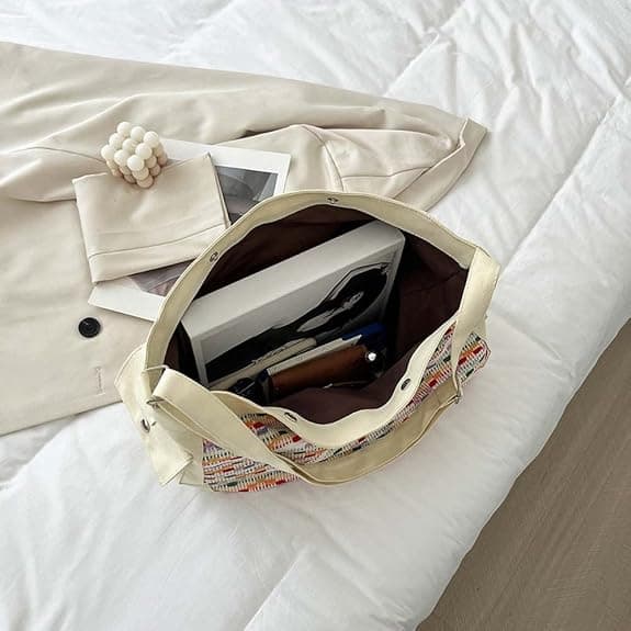 Canvas Tote Bag för kvinnor Retro Axelväska Crossbody Väskor Canvas Handväskor Bokstäver