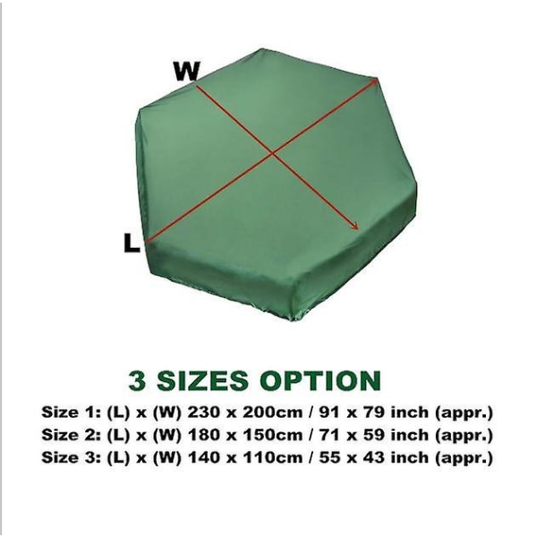 Sandlådeöverdrag 210d Grönt Oxfordtyg Hexagonal Bunker (180*150cm)