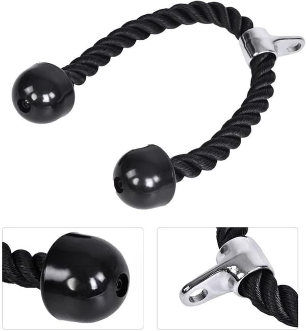 1 stk. Gym Fitness Træning Solid Gummi End Heavy Nylon Pull Down Tre Str