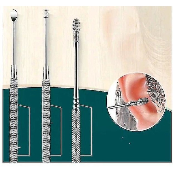 7 stk./sæt rustfrit stål ørevoks plukkere rengøringsmiddel